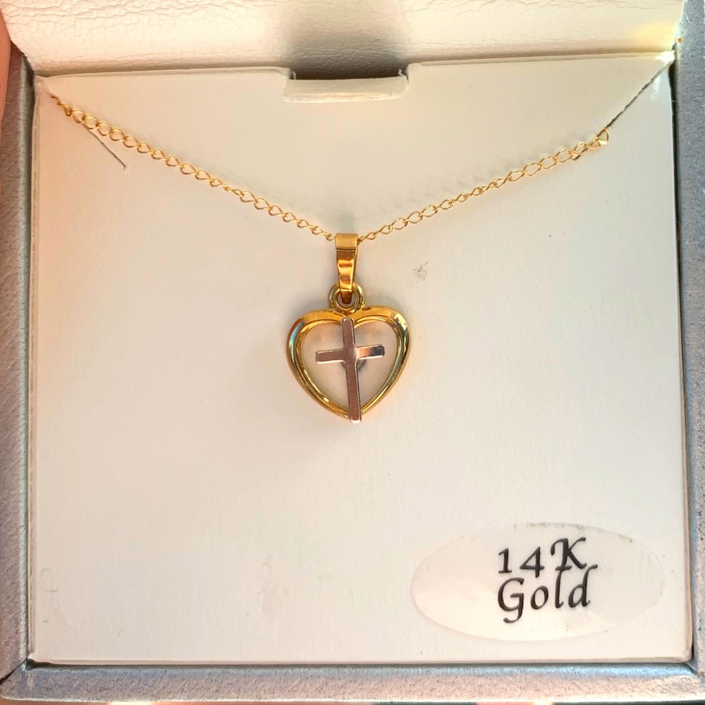 14k gold cross necklace